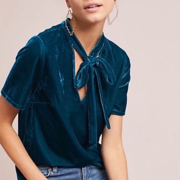 Anthropologie Tops - Sunday in Brooklyn Anthropologie Velvet V-Neck Top